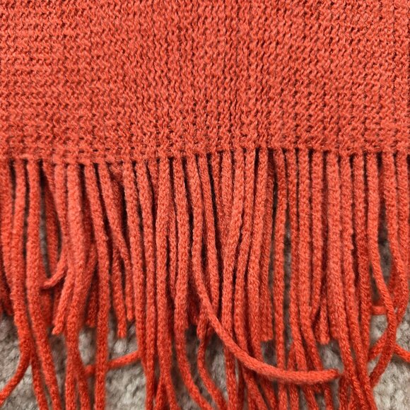 NWOT Large Rusty Orange Fringe Scarf Soft - Picture 3 of 7